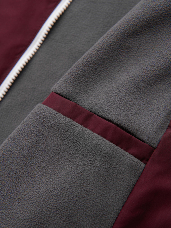 Ombre Clothing Мъжко лека яке regular fit с подплата и качулка - винено сиво V3 OM-JANP-0242 Ombre Clothing