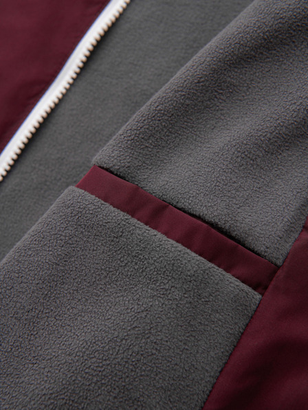 Ombre Clothing Мъжко лека яке regular fit с подплата и качулка - винено сиво V3 OM-JANP-0242 Ombre Clothing