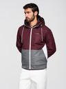 Ombre Clothing Мъжко лека яке regular fit с подплата и качулка - винено сиво V3 OM-JANP-0242 Ombre Clothing
