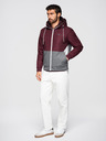 Ombre Clothing Мъжко лека яке regular fit с подплата и качулка - винено сиво V3 OM-JANP-0242 Ombre Clothing