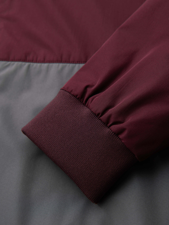 Ombre Clothing Мъжко лека яке regular fit с подплата и качулка - винено сиво V3 OM-JANP-0242 Ombre Clothing