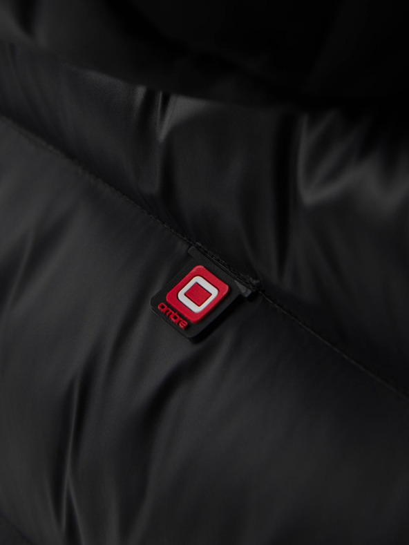 Ombre Clothing Мъжко модерно стегнато яке от комбинирани материали - черно V1 OM-JAHP-0303 Ombre Clothing