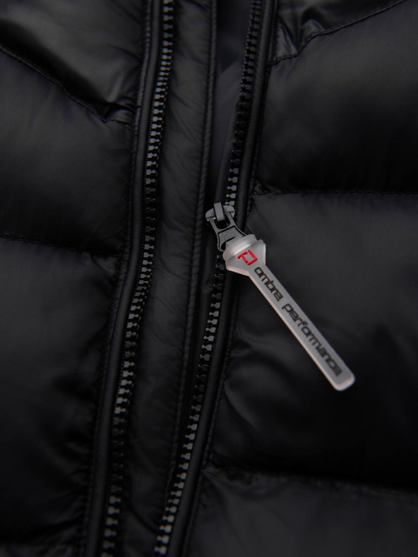 Ombre Clothing Мъжко модерно стегнато яке от комбинирани материали - черно V1 OM-JAHP-0303 Ombre Clothing