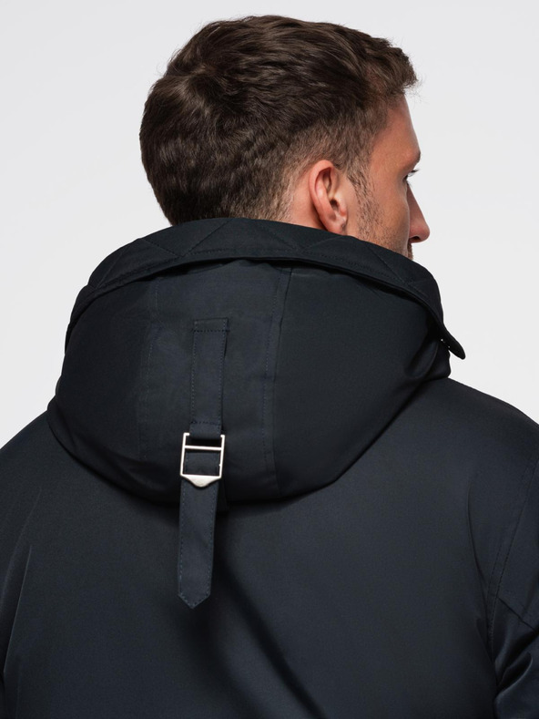 Ombre Clothing Класическо дълго мъжко яке парка - черно V6 OM-JAPJ-0313 Ombre Clothing