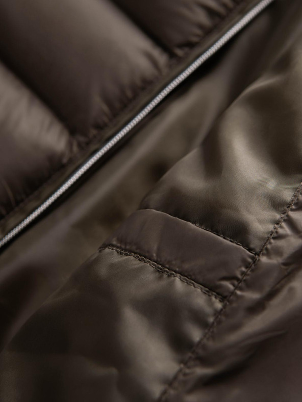 Ombre Clothing Мъжко класическо стегнато яке със стойка - маслинено V3 OM-JALP-0261 Ombre Clothing