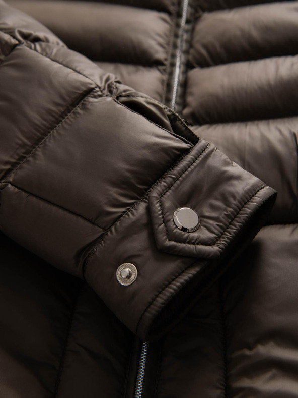 Ombre Clothing Мъжко класическо стегнато яке със стойка - маслинено V3 OM-JALP-0261 Ombre Clothing