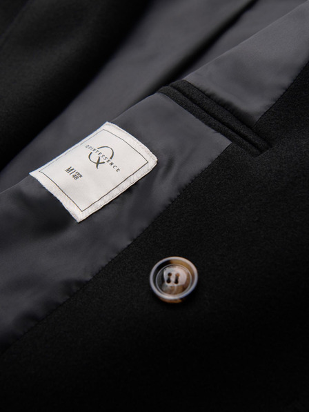 Ombre Clothing Мъжко двуредно палто с декоративни копчета - черно V2 OM-COWC-0137 Ombre Clothing