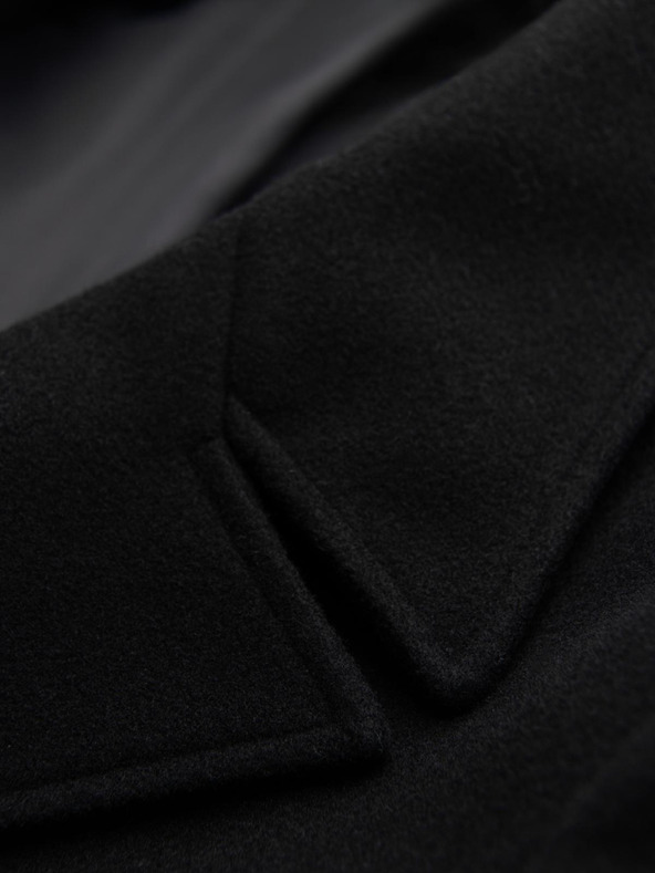 Ombre Clothing Мъжко двуредно палто с декоративни копчета - черно V2 OM-COWC-0137 Ombre Clothing