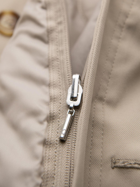 Ombre Clothing Мъжко минималистично палто със съемен елек - бежово V1 OM-COLC-0139 Ombre Clothing