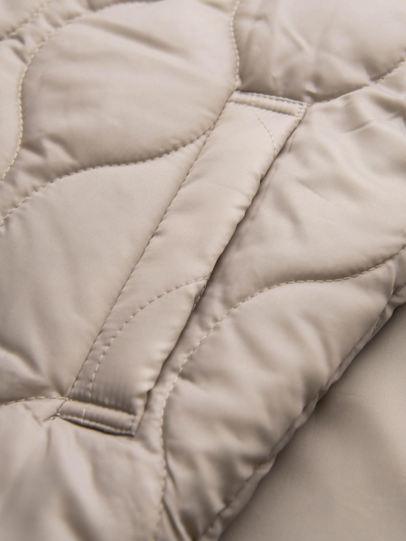 Ombre Clothing Мъжко минималистично палто със съемен елек - бежово V1 OM-COLC-0139 Ombre Clothing