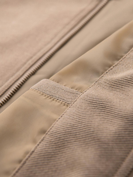 Ombre Clothing Мъжко яке бомбер с реглан ръкави - топло бежово V2 OM-JANP-0159 Ombre Clothing