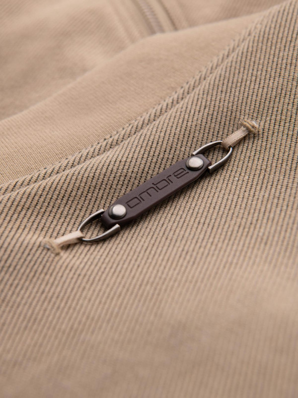 Ombre Clothing Мъжко яке бомбер с реглан ръкави - топло бежово V2 OM-JANP-0159 Ombre Clothing