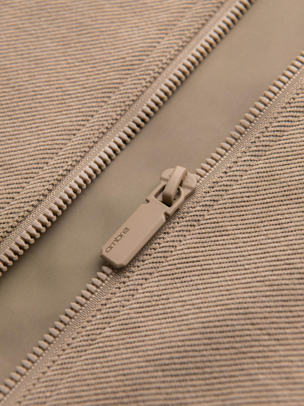 Ombre Clothing Мъжко яке бомбер с реглан ръкави - топло бежово V2 OM-JANP-0159 Ombre Clothing