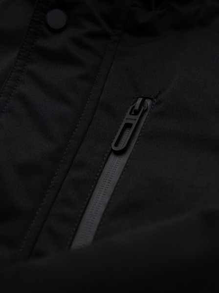 Ombre Clothing Мъжко дълго яке парка с овче кожа - черно V4 OM-JAPJ-0316 Ombre Clothing