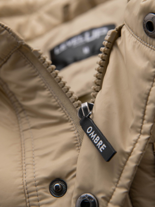 Ombre Clothing Мъжко стегнато яке в ризен крой - бежово V1 OM-JALP-0215 Ombre Clothing