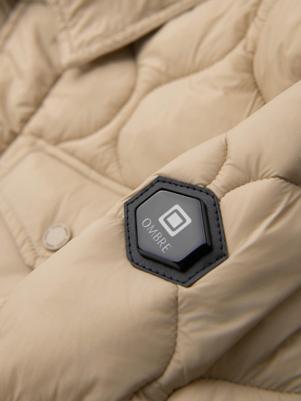 Ombre Clothing Мъжко стегнато яке в ризен крой - бежово V1 OM-JALP-0215 Ombre Clothing