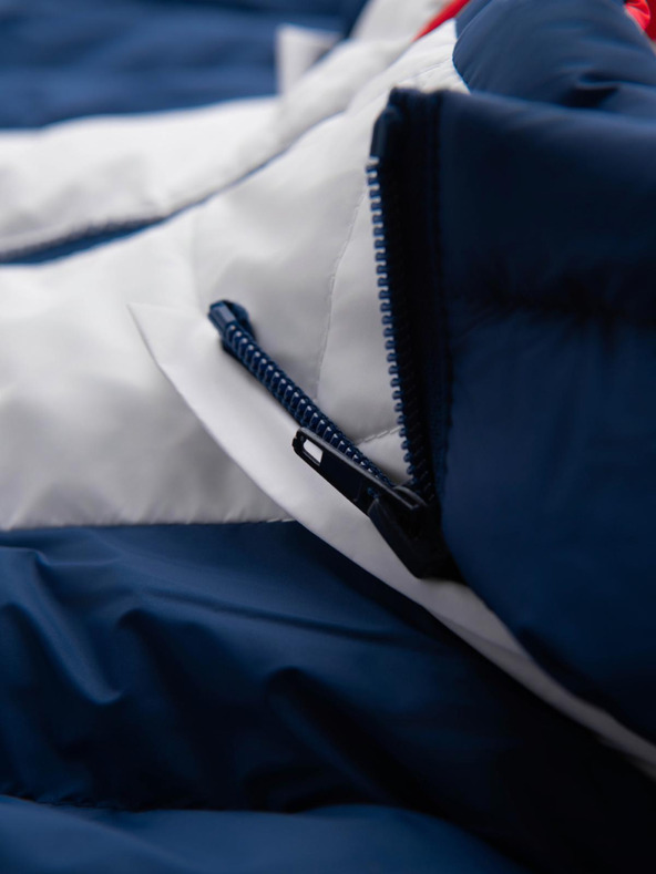 Ombre Clothing Мъжко цветно ретро спортно яке - синьо и бяло V1 OM-JALP-0296 Ombre Clothing