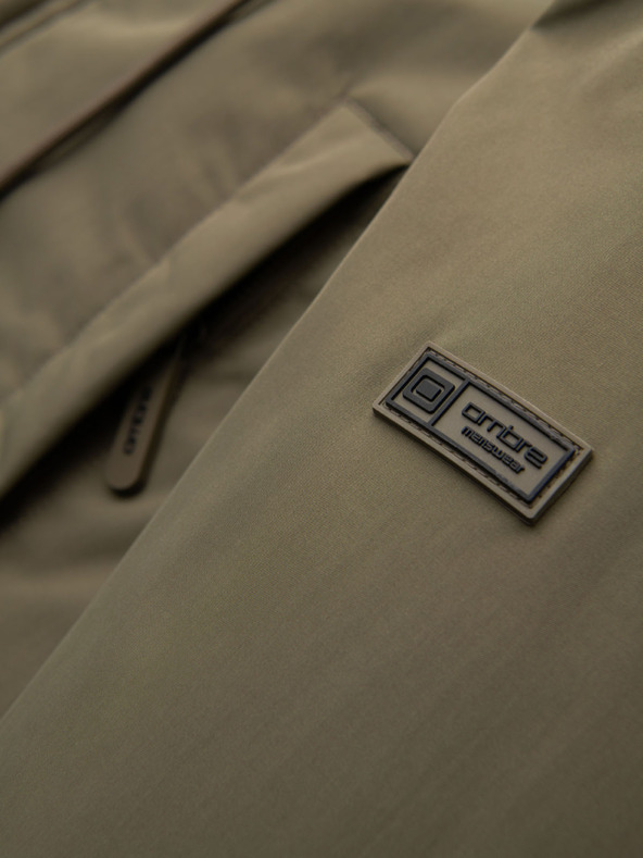 Ombre Clothing Мъжко класическо дълго яке парка - маслинозелено V3 OM-JAPJ-0313 Ombre Clothing