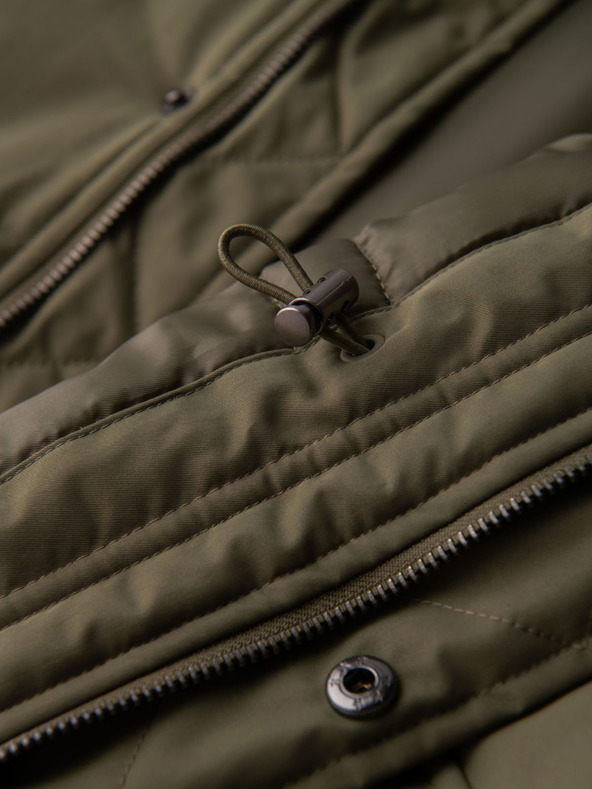 Ombre Clothing Мъжко класическо дълго яке парка - маслинозелено V3 OM-JAPJ-0313 Ombre Clothing