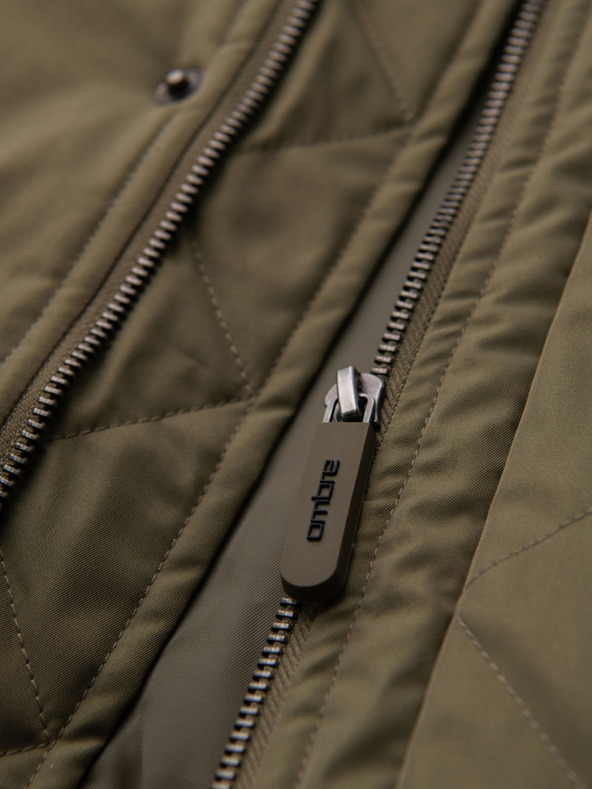 Ombre Clothing Мъжко класическо дълго яке парка - маслинозелено V3 OM-JAPJ-0313 Ombre Clothing