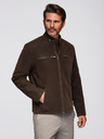 Ombre Clothing Мъжко стилно яке от еко кожа със стойче - тъмнокафяво V1 C637 Ombre Clothing