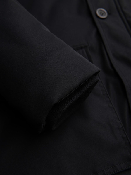 Ombre Clothing Елегантна мъжка паркa с джобове и качулка - черно V1 OM-JAPJ-0287 Ombre Clothing