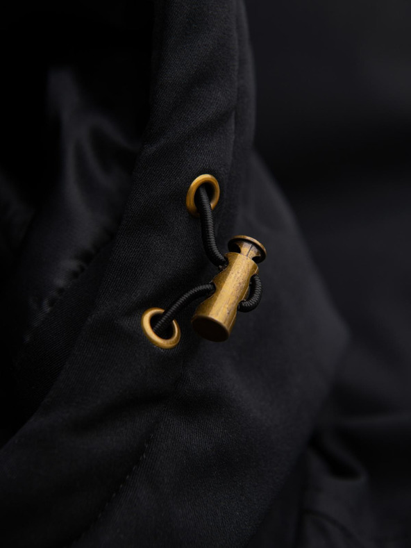 Ombre Clothing Елегантна мъжка паркa с джобове и качулка - черно V1 OM-JAPJ-0287 Ombre Clothing