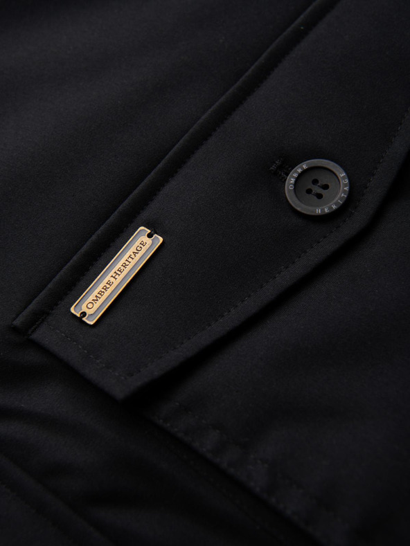 Ombre Clothing Елегантна мъжка паркa с джобове и качулка - черно V1 OM-JAPJ-0287 Ombre Clothing