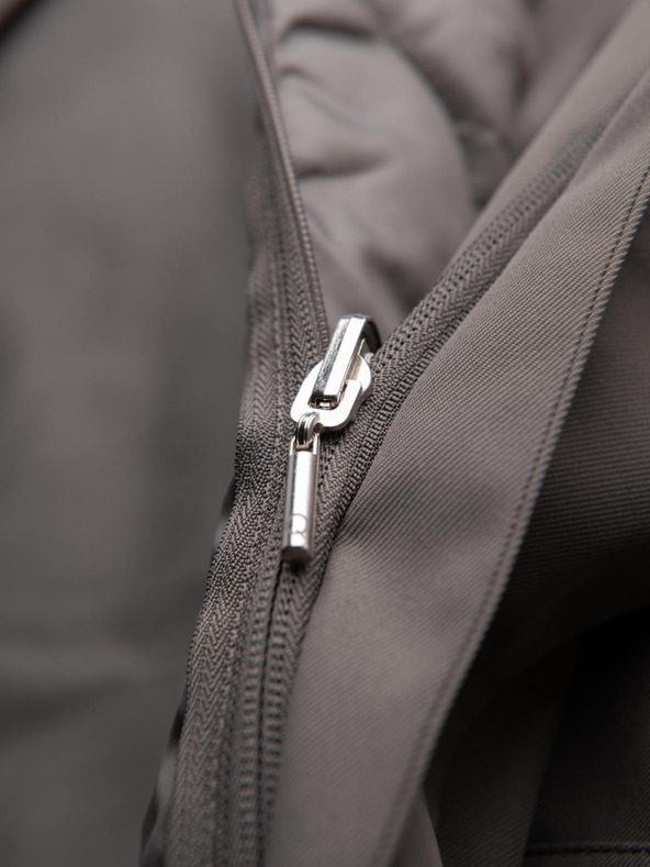 Ombre Clothing Мъжко минималистично палто със съемна жилетка - пепел V6 OM-COLC-0139 Ombre Clothing