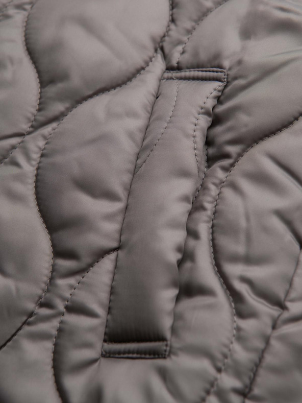 Ombre Clothing Мъжко минималистично палто със съемна жилетка - пепел V6 OM-COLC-0139 Ombre Clothing