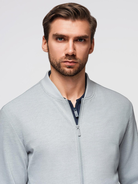 Ombre Clothing Мъжко бомбер яке с реглан ръкави - светлосиво V4 OM-JANP-0159 Ombre Clothing