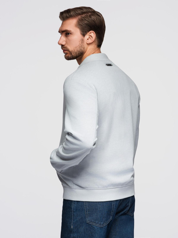 Ombre Clothing Мъжко бомбер яке с реглан ръкави - светлосиво V4 OM-JANP-0159 Ombre Clothing