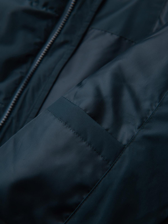 Ombre Clothing Мъжко класическо дълго яке с качулка - тъмносиньо V2 OM-JALJ-0269 Ombre Clothing