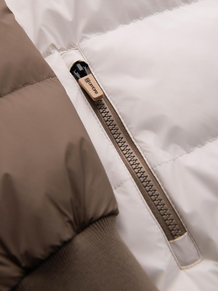 Ombre Clothing Мъжко цветно ретро спортно яке - бежово и бяло V2 OM-JALP-0296 Ombre Clothing