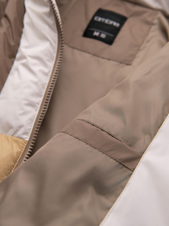 Ombre Clothing Мъжко цветно ретро спортно яке - бежово и бяло V2 OM-JALP-0296 Ombre Clothing