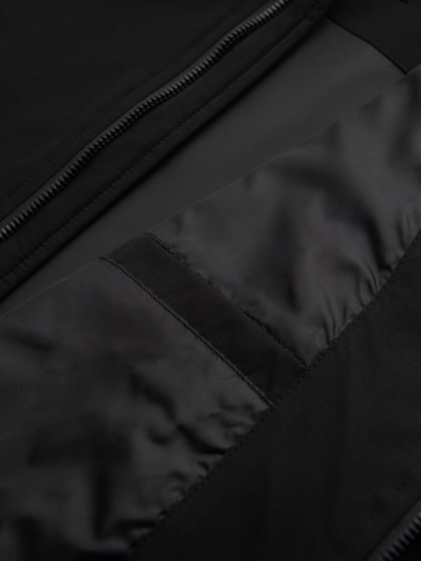 Ombre Clothing Мъжко яке с качулка и висок яка - черно V1 OM-JANP-0222 Ombre Clothing