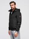 Ombre Clothing Мъжко яке с качулка и висок яка - черно V1 OM-JANP-0222 Ombre Clothing