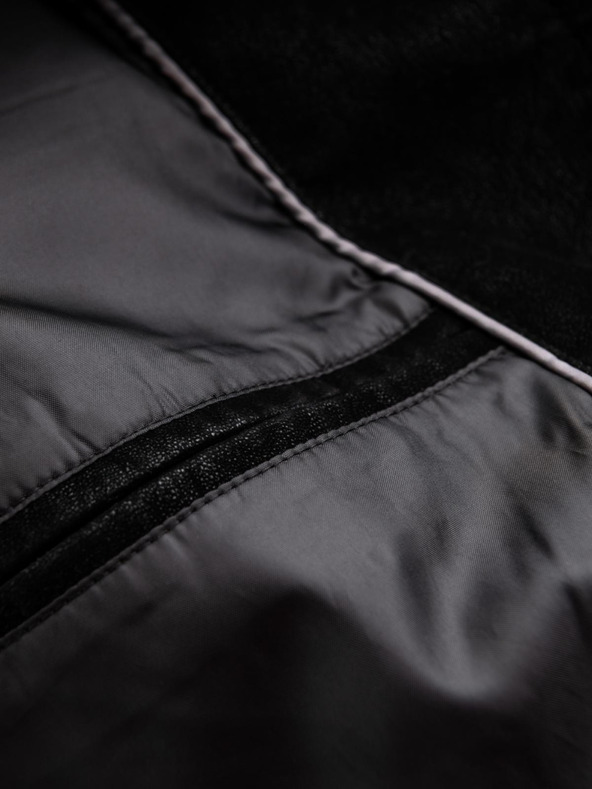 Ombre Clothing Мъжко стилно яке от еко кожа със стойче - черно V2 C637 Ombre Clothing