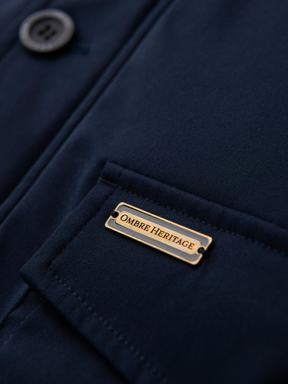 Ombre Clothing Елегантна мъжка паркa с джобове и качулка - тъмносиньо V2 OM-JAPJ-0287 Ombre Clothing