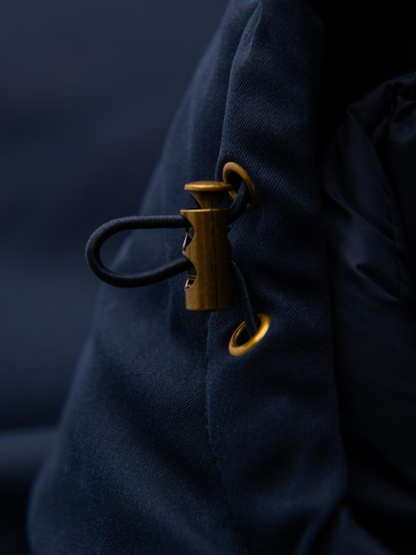 Ombre Clothing Елегантна мъжка паркa с джобове и качулка - тъмносиньо V2 OM-JAPJ-0287 Ombre Clothing