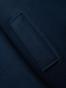 Ombre Clothing Мъжко дълго едноредово палто с яка и подплата - тъмносиньо V3 OM-COWC-0135 Ombre Clothing