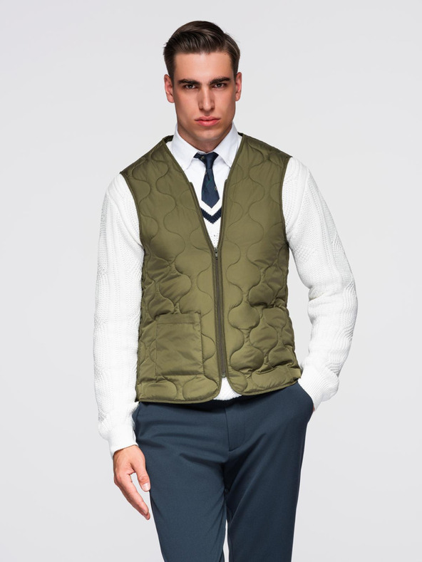 Ombre Clothing Мъжко дълго едноредово палто с яка и подплата - тъмносиньо V3 OM-COWC-0135 Ombre Clothing