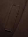 Ombre Clothing Мъжко дълго едноредово палто с яка и долния плащ - кафяво V4 OM-COWC-0135 Ombre Clothing