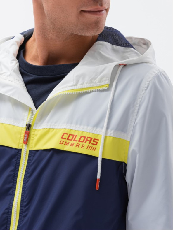 Ombre Clothing Мъжко ветрозащитно яке с качулка 438C - тъмносиньо V1 Ombre Clothing