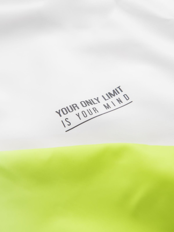 Ombre Clothing Мъжко спортно яке с омбре ефект и рефлективни елементи - бяло и лайм V1 C646 Ombre Clothing