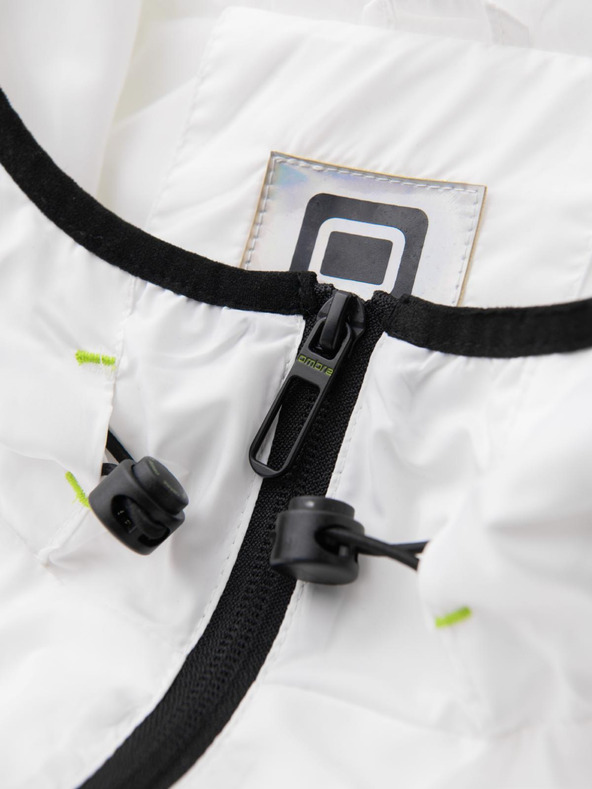 Ombre Clothing Мъжко спортно яке с омбре ефект и рефлективни елементи - бяло и лайм V1 C646 Ombre Clothing