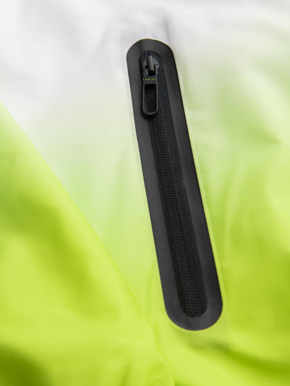 Ombre Clothing Мъжко спортно яке с омбре ефект и рефлективни елементи - бяло и лайм V1 C646 Ombre Clothing