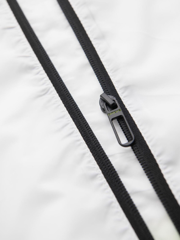 Ombre Clothing Мъжко спортно яке с омбре ефект и рефлективни елементи - бяло и лайм V1 C646 Ombre Clothing