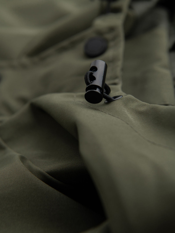 Ombre Clothing Мъжко функционално преходно яке с качулка - маслинозелено V2 OM-JANP-0225 Ombre Clothing