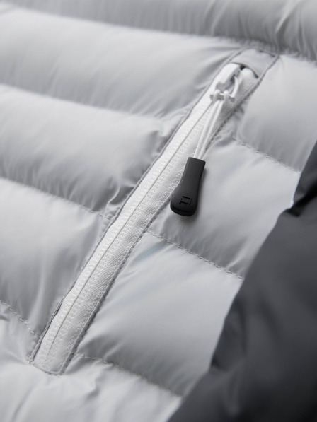 Ombre Clothing Мъжко прошивано яке със съемна качулка - графитово и бяло V3 OM-JALP-0206 Ombre Clothing